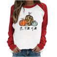 thumbnail image 1 of Penkiiy Chandail en Molleton pour Femmes C'est l'Automne Col Rond Imprimé Chandail Manches Longues Blouse Rouge Y2K Vêtements, 1 of 4