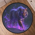 thumbnail image 6 of CURLYOOT Cool Tiger 5.2ft Round Rug for Living Room, Large Washable Area Rug, Non Slip Floor Mat Indoor Rugs for Bedroom, Dining Room, Offices, Entryway, 6 of 7