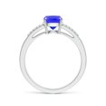 thumbnail image 2 of Angara Natural 1.6 Ct. Tanzanite with Diamond Classic Ring in 14K White Gold for Women (Ring Size: 11.5), 2 of 4