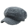 thumbnail image 4 of Bibifish Womens Beret Hat Cream Shearling Newsboy Cap Fluffy Soft Detail Warm Adjustable Casual Fall Winter & Daily Stylish Ladies Cap, 4 of 4