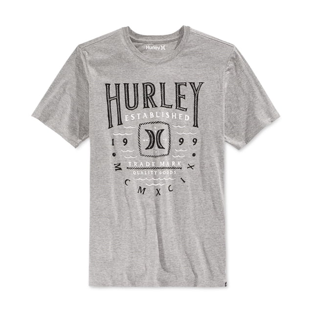 Camiseta gráfica Hurley Nomad Premium para hombre, gris, grande Hurley Camiseta gráfica