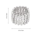 thumbnail image 2 of 1PC Stylish Stretchable Ring Female 2 in 1 Bracelet Ring Silver Rhinestone Ring, 2 of 6