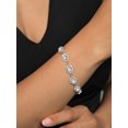 thumbnail image 3 of Gem Stone King 925 Sterling Silver White Topaz Tennis Bracelet for Women (12.38 Cttw, Gemstone November Birthstone, Oval 7X5MM, 7.5 inch), 3 of 3