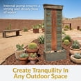 thumbnail image 2 of Sunnydaze 48"H Electric Natural Slate with Copper Accents Rippled Column Outdoor Water Fountain with LED Spotlight, 2 of 10