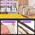 thumbnail image 3 of shiyou-5Pcs 4 Sizes S/M/L/XL Clear Dust Handbags, Transparent Waterproof Non-woven Storage Bag, Moistureproof Purse Protector Dust Bags with Zipper and Handle 12'' Magic Hanger for Closet Shelf, Beig, 3 of 4