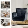 thumbnail image 6 of Accent Chair Set of 2 Tufted Cushion Padded Contemporary Classic Velvet Armchair Home Living Room Black, 6 of 8