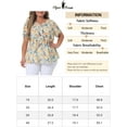 thumbnail image 6 of Unique Bargains Women's Plus Blouse Floral Half Placket Short Sleeve Casual Tops 4X Beige, 6 of 6