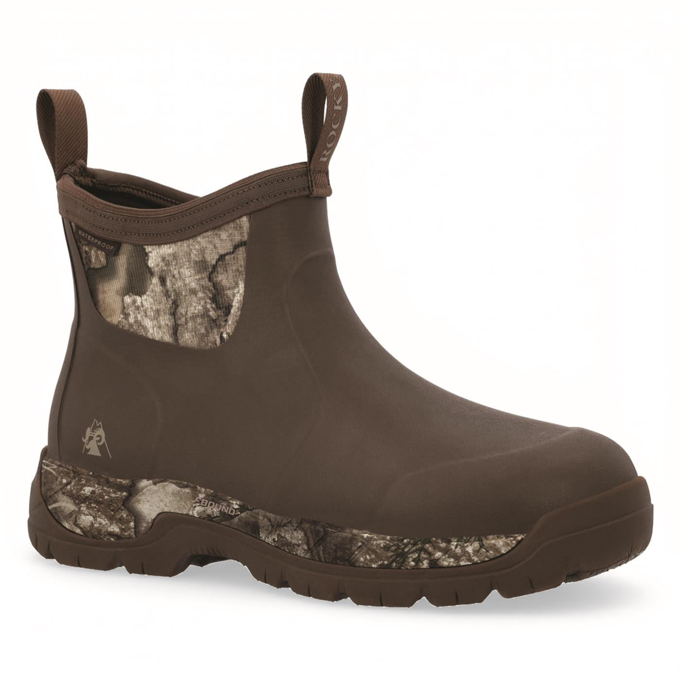 Rocky Men s Big Cypress Rubber Waterproof Outdoor Boot Brown Realtree APX – RKS0739