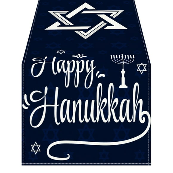 TIELUTT Chemin de Table Hanukkah Design Étoile de David Table de Fête Nappe Ronde en Dentelle Nappe pour Camping en Plein Air Nappes Jetables Rondes pour Fêtes Housses de Table en Spandex Table Rectangulaire