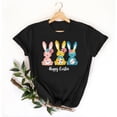 thumbnail image 2 of VBTAPA Funny Bunny Print T Shirt for Women Cute Grapic Tee Shirts Happy Easter Short Sleeve Tops Daily Sales Black XL, 2 of 6
