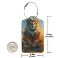 thumbnail image 4 of Honeii Prairie Meditating Lion Print Leather Luggage Tag for Suitcases,ID Tags,Bag Tags for Luggage,Functional Travel Tag-4 PCS, 4 of 5