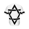 thumbnail image 2 of White And Black Star of David Print Active Baseball Jersey for Men and Women, DAVID STAR Button Down Women’s Baseball Team Shirts., 2 of 4