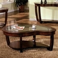 thumbnail image 2 of Bowery Hill Solid Wood Dark Cherry Coffee Table Rectangular Tempered Glass Inserts Unassembled, 2 of 5