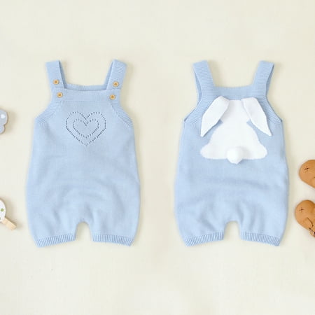 

Girls Clothes Baby Knitted Jumpsuit Rabbit One-piece Clothes For Boys Girls Easter 80