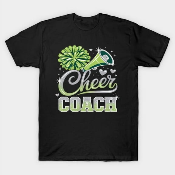 Cheer Coach Funny Green Holiday Unisex T-Shirt for Cheerleading Casual Everyday up to 5XL