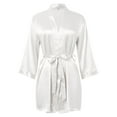 thumbnail image 4 of Hauaitttt Women Bride Bridesmaids Robe Short Satin Kimono Robes for Wedding & Bridal Party Silk Bathrobes for Women Nightgown Sleepwear Silk Pajama Set Women Pajamas Set for Women Pajama Shorts for, 4 of 7
