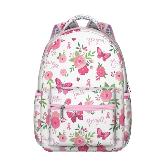 Cute Floral Butterfly Student School Backpack Colorful Artistic Pattern Bookbag for Butterfly Lovers Student