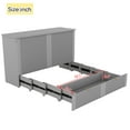 thumbnail image 5 of Queen Size Murphy Bed, Modern Wall Bed Frame with Drawer, Socket, USB Port, Portable Storage Storage Low Bed Frame for Bedroom, Living Room, Pulley Structure Design, Gray, 5 of 8