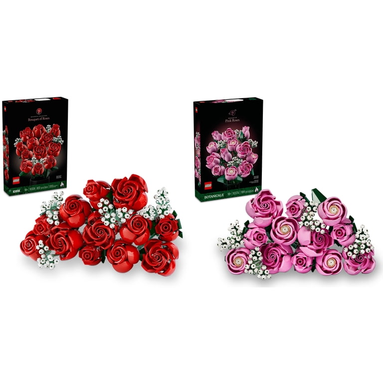 LEGO Botanicals Red & Pink Roses Bundle - Building Sets for Adults