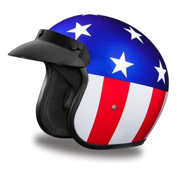 Daytona Helmets Motorcycle 3/4 Shell Helmet, X Large, Captain America