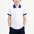 thumbnail image 2 of Odeerbi Camisas de Golf de Algodón de Niños Color Bloque de Cuello de Manga Corta Uniforme de La Escuela Camisas de Tenis, 2 of 6