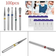 100Pcs/Set Practical Dental Diamond Burs For High Speed Handpiece Medium