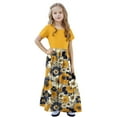 thumbnail image 6 of Riecok Tween Girls Simple Flower Artwork Sleeveless Vest Dress Kids Casual Summer Outfit Fashionable Clothing Cute Dress Yellow 10 Years, 6 of 8