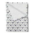 thumbnail image 2 of Whale Soft Flannel Fleece Blanket, Hand-drawn Style Bubbles Funny Smiling Whales Swimming in Sea Child Design, Cozy Plush for Indoor and Outdoor Use, 50" x 70", Violet Blue Eggshell, by Ambesonne, 2 of 5