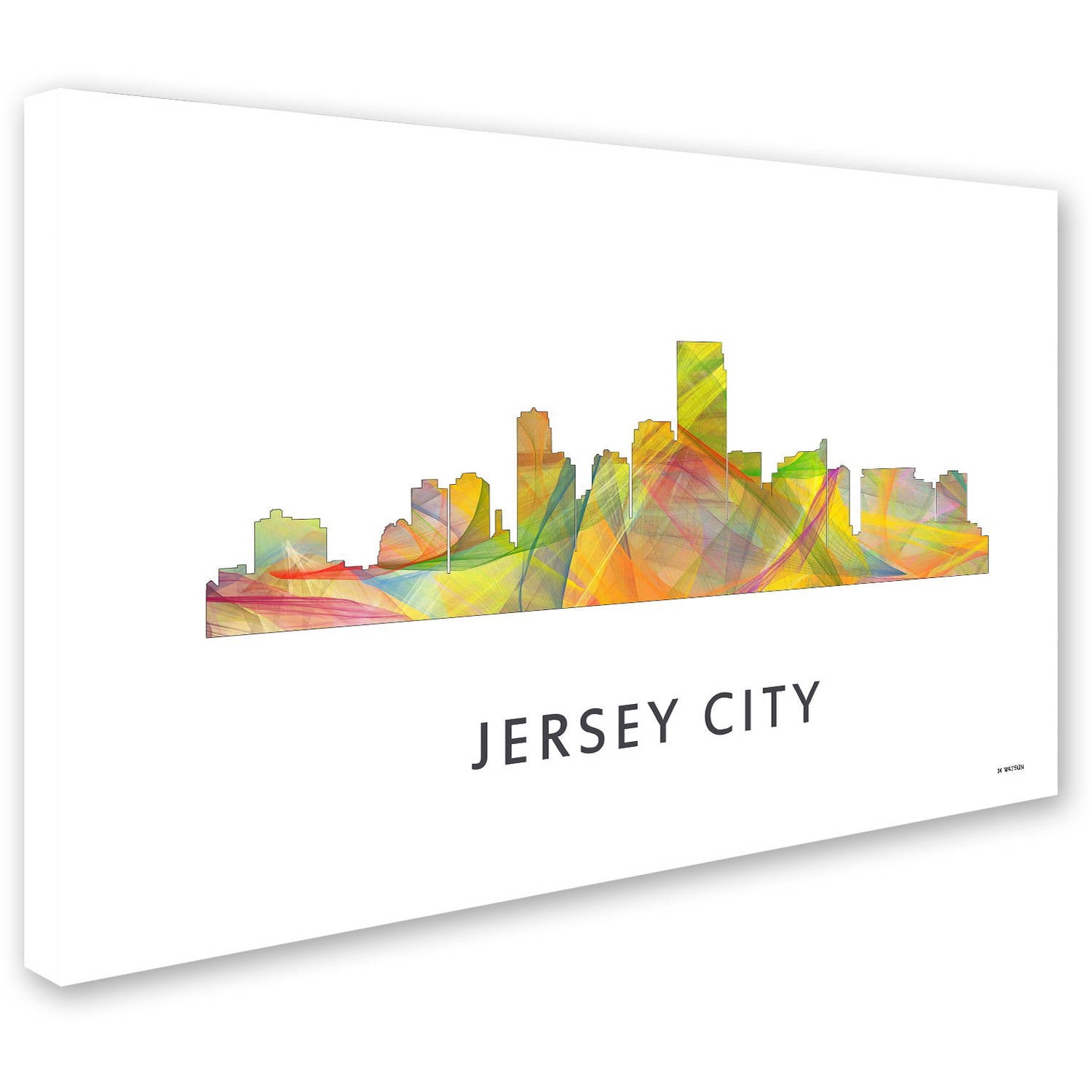 Trademark Fine Art 'Jersey City New Jersey Skyline WB-1' Canvas Art by Marlene Watson