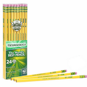 Ticonderoga Pencils #2 Soft ,Yellow, Standard Size Wood-cased 24 Ct. 1 Pack