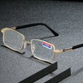 thumbnail image 5 of Fashion Simple Classic Square Frame Business Reading Glasses Eye Protection Anti Fatigue Ultra Light Glasses GOLD STRENGTH 200, 5 of 7