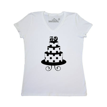 50th Birthday Cake Women's V-Neck T-Shirt