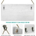 thumbnail image 7 of Wall Mounted Rustic Wood Key Rack Rope Hanger Mail Organizer with 5 Hooks White, 7 of 7