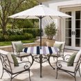 thumbnail image 2 of Round Outdoor Tablecloth with Umbrella Hole and Zipper, Purple Navy Blue Striped Tablecloth with Elastic Waterproof, Farmhouse Stripe Art Patio Table Covers for 45" - 54" Picnic Pool Tables, 2 of 9
