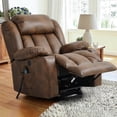 thumbnail image 2 of Large Power Lift Recliner Chair with Massage and Heat for Elderly, Lay Flat Sleeping Recliner Sofa , Breathable Leather with Wide Seat, USB Ports, 2 Cup Holders (Ochre), 2 of 9