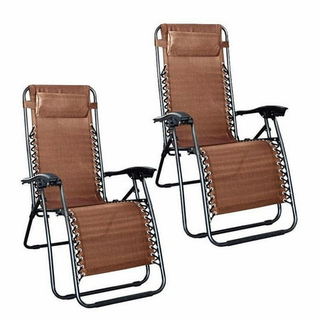 Built In Outdoor Seating Zero Gravity Chair Set of 2 with Built-in Saucer, Outdoor Lounge Chair, Foldable&Lightweight, Support 260lbs,Y00200 ()