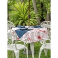thumbnail image 3 of Outdoor Tablecloths with Umbrella Hole & Zipper, Pink Flower Round Tablecloth 54 Inch, Watercolor Floral Botanical Line Drawing Print Waterproof Table Cloth, Patio/Pool/Picnic Table Covers, 3 of 8
