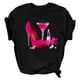 thumbnail image 3 of ICHUANYI Clearance Women's Fashion Floral Graphic Print Short Sleeve T-Shirt Casual Blouse(Black, L) ICHUANYI WER2023081505998, 3 of 4
