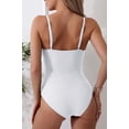 thumbnail image 3 of Women's One Piece Swimsuits Tummy Control Ruched Adjustable Straps Bathing Suit One-Piece Swimwear White L, 3 of 3