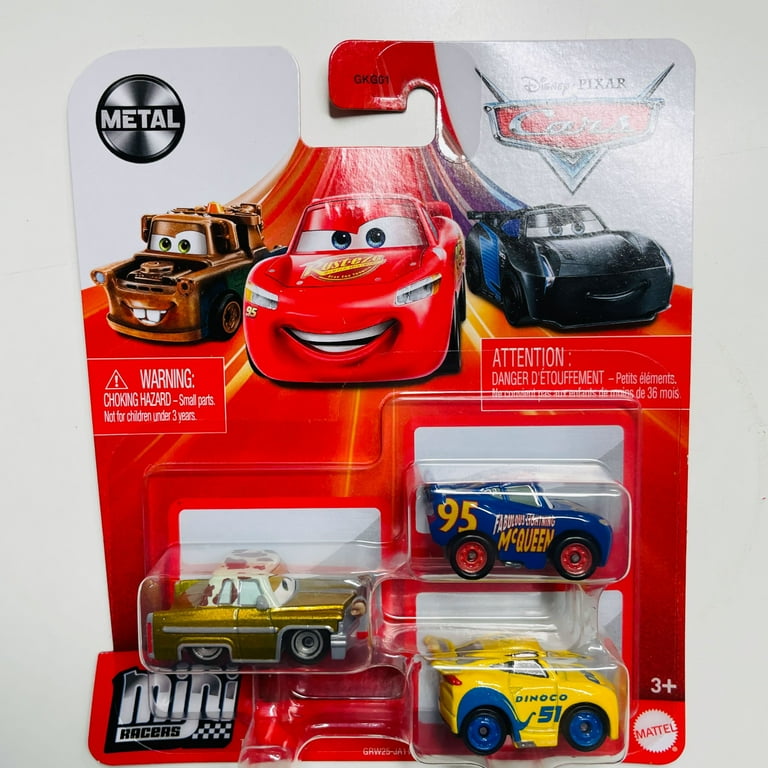 Disney and Pixar Cars Mini Racers 3-Pack Metal Vehicles, For