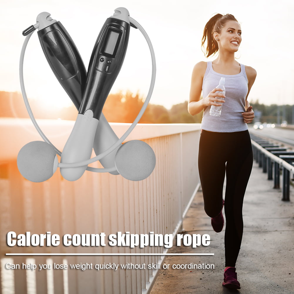 Details about   Digital Jump Rope Wirless Timer Calorle Weight Fitness Indoor Skipping Rope 