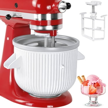 Ice Cream Maker Attachment for Kitchenaid Stand Mixer - Compatible with 4.5 Qt and Larger Stand Mixers - 2 Quart Frozen Yogurt - Ice Cream & Sorbet Gelato Maker