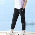 thumbnail image 2 of Danhjin Black Boys Sweatpants Quick Ly Dry Casual Pants Kids Lightweight Summer Beach Hiking Active Athletic Pants with Pockets 3-14 Years, 2 of 7