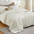 thumbnail image 1 of 72x84 Heated Throw Blanket with Thick Tufted Cable Pattern,10 Heat Levels&10Timer Settings,Electric Throw with Intelligent Temperature Control,Machine Washable,Fast Heating，White, 1 of 9