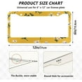 thumbnail image 4 of Coolnut Flowers Yellow License Plate Frame 2 Pack 2 Holes Car Aluminum License Plate Holder Automotive Parts Decoration Universal with Screw Caps Cover, 4 of 7