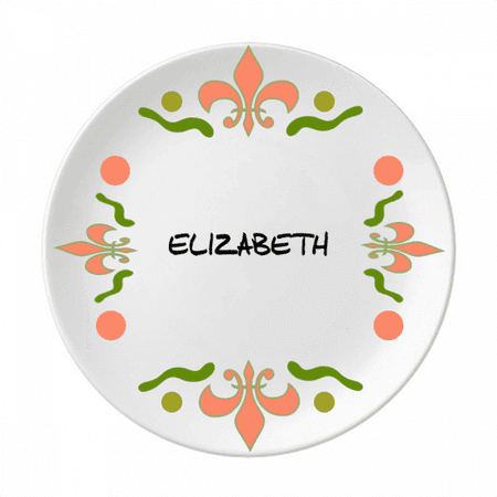 

Special Handwriting English Name ELIZABETH Flower Ceramics Plate Tableware Dinner Dish