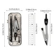 thumbnail image 2 of KAKOWELY Compact Compass Kit for Students with Plastic Ruler Triangle Protractor and Eraser Set Black Portable Lightweight Tools,6.57"X2.68"X1.06", 2 of 4