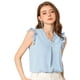 thumbnail image 1 of Allegra K Blusas vintage sin mangas con volantes para mujer Tops de trabajo con ribete de volantes Azul XL, 1 of 6