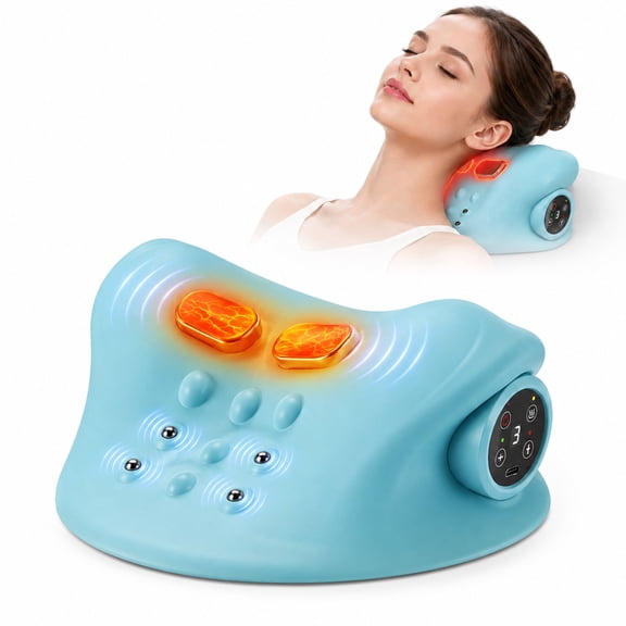 INSMART Neck Massager Pillow, 3-in-1 Pulse/Vibration/Heat for Home Office Use