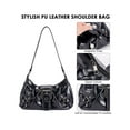 thumbnail image 6 of Gustave PU Leather Shoulder Bag for Women Y2K Top Handle Handbag Purse Trendy Underarm Hobo Clutch Bags - Black, 6 of 9